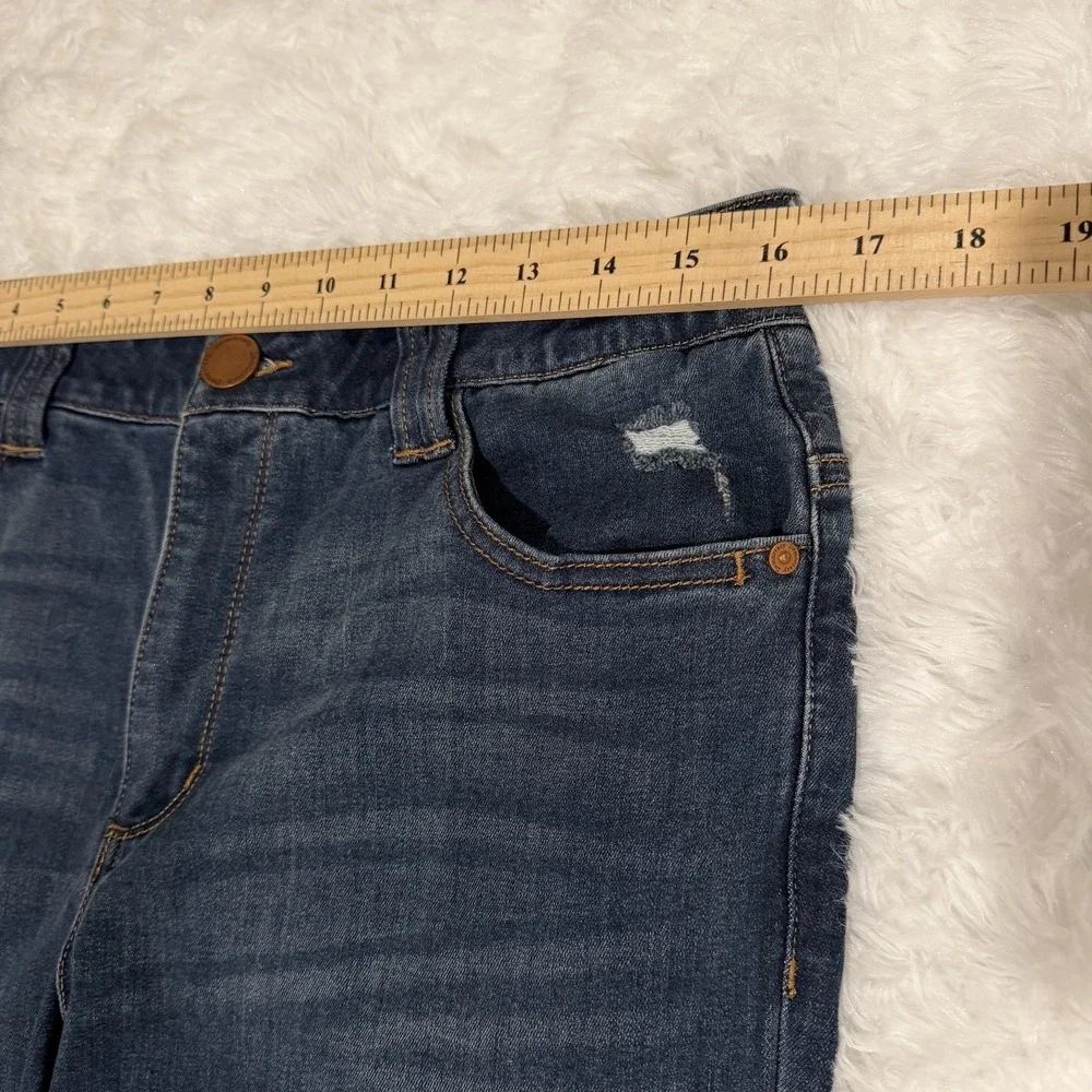 Democracy Ab solution Bootcut Jeans Blue Medium Wash Distressed Size 12